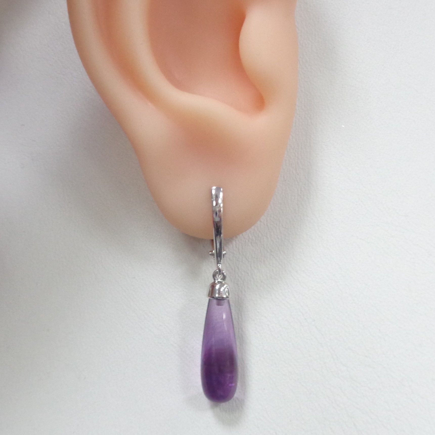 Серебряные серьги с аметистами